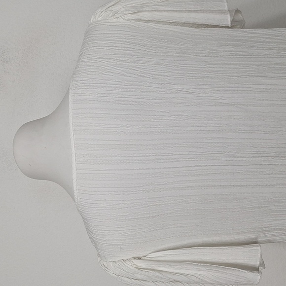 White Boho Multicolor Bohemian Hippie Crochet Square Neck Peasant Blouse Size L - Picture 10 of 13